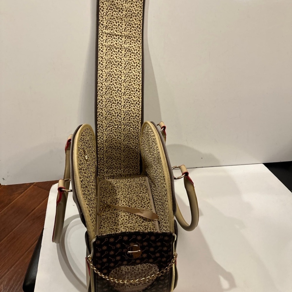 Beige & Brown Stylish Pet Carrier Tote - Picture 5 of 12